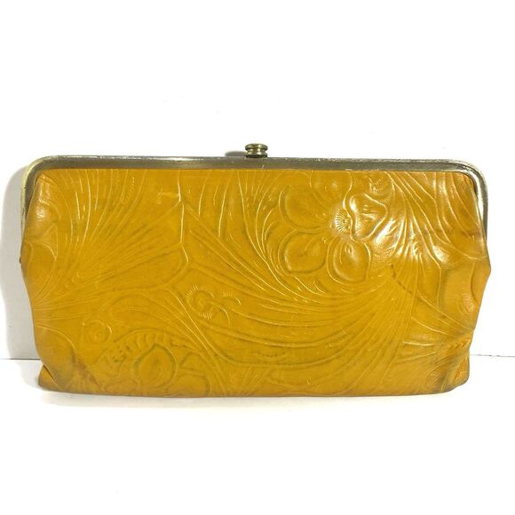 Hobo Tooled Leather Framed Wallet Women’s - Picture 1 of 13
